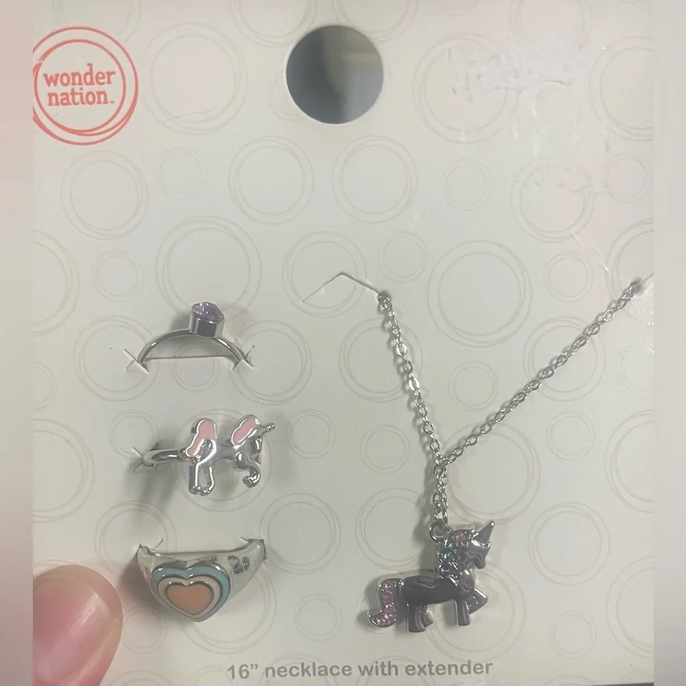 🔴 3/$12 Wonder Nation Unicorn Jewelry Set - Silver and Pink Accents!‎ NEW!